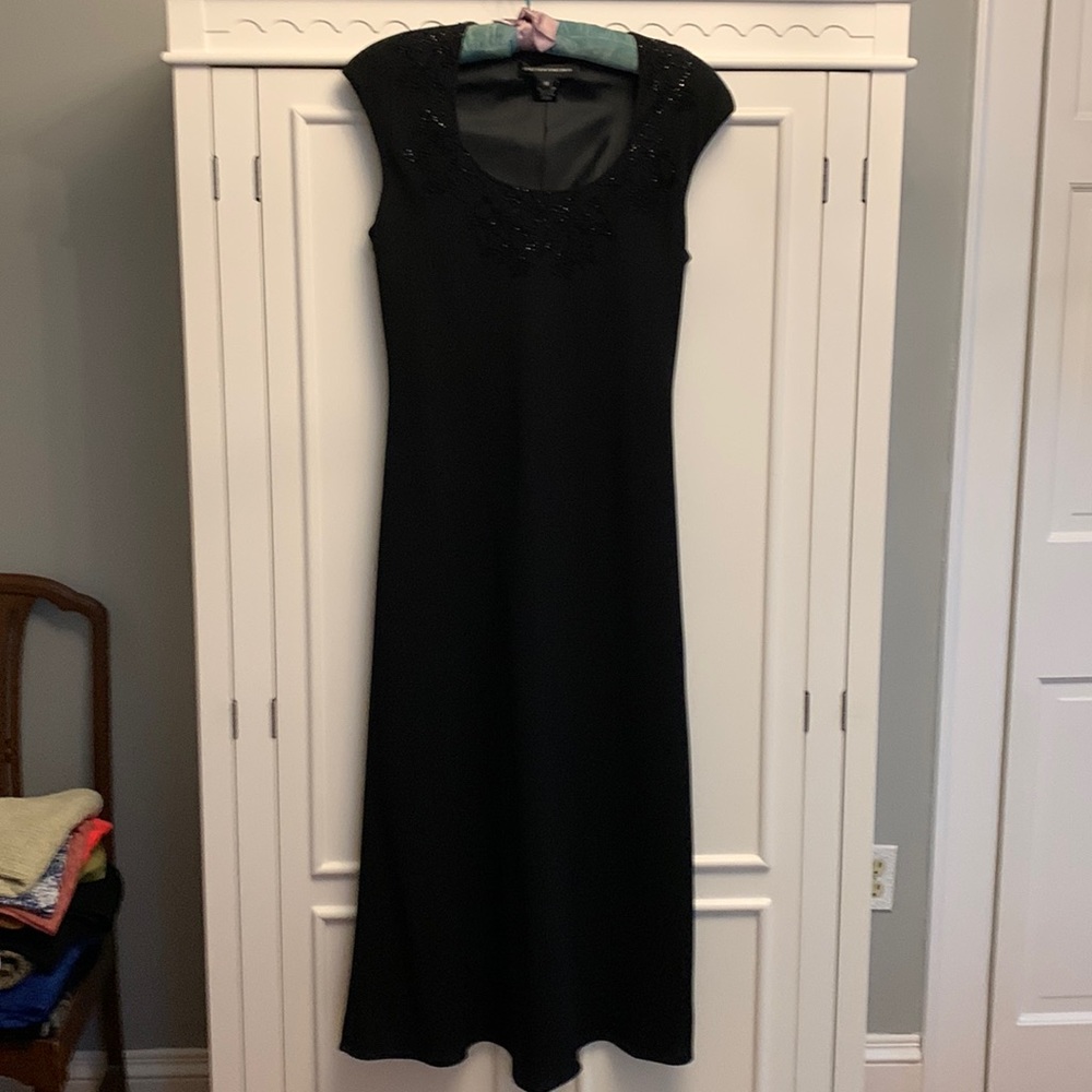 Jones of New York black A line dress with beaded detail Size 10